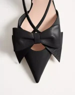 Valentino Bowow Slingback Pumps In Kidskin 85Mm - Image 3